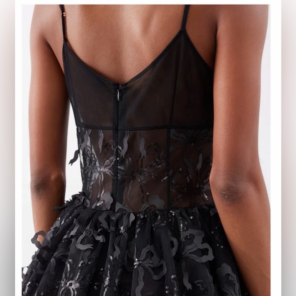 Simone Rocha Bow Sequin Embroidered Sheer Tutu Midi Dress - Picture 10 of 11